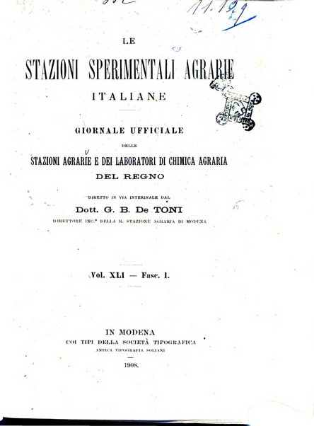 Le stazioni sperimentali agrarie italiane organo delle stazioni agrarie e dei laboratori di chimica agraria del Regno