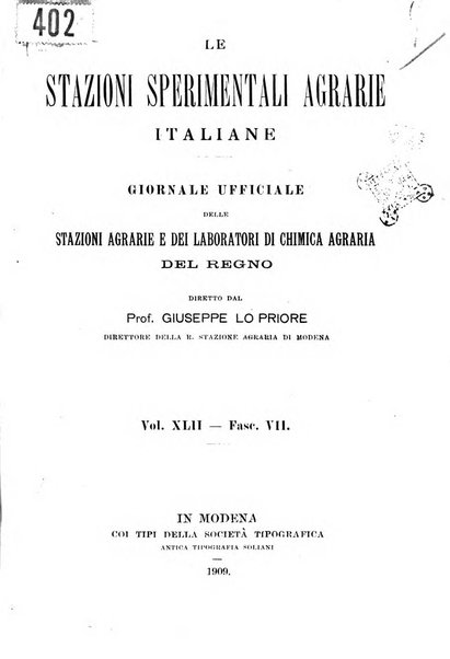 Le stazioni sperimentali agrarie italiane organo delle stazioni agrarie e dei laboratori di chimica agraria del Regno