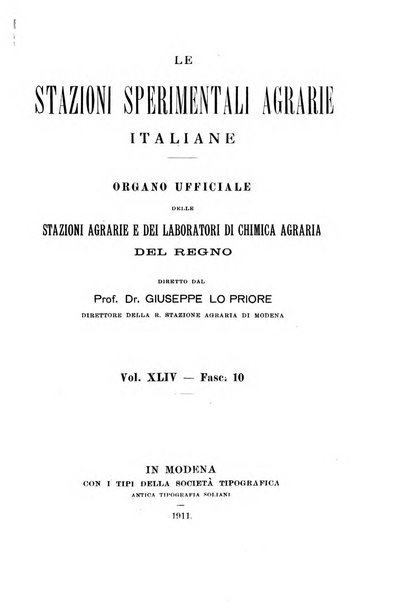 Le stazioni sperimentali agrarie italiane organo delle stazioni agrarie e dei laboratori di chimica agraria del Regno