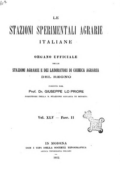 Le stazioni sperimentali agrarie italiane organo delle stazioni agrarie e dei laboratori di chimica agraria del Regno