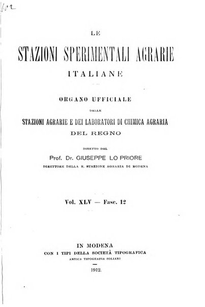 Le stazioni sperimentali agrarie italiane organo delle stazioni agrarie e dei laboratori di chimica agraria del Regno