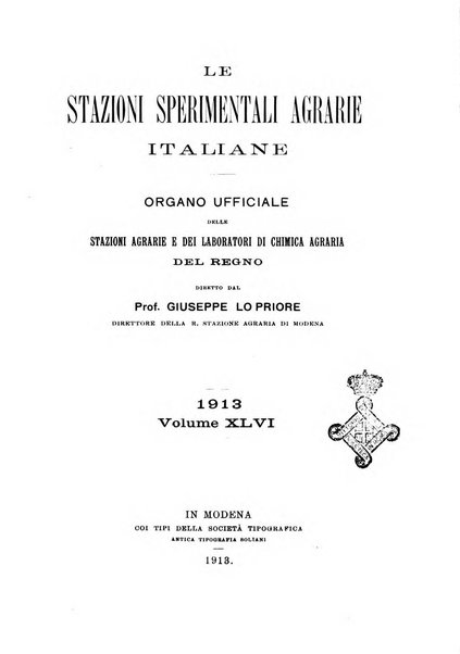 Le stazioni sperimentali agrarie italiane organo delle stazioni agrarie e dei laboratori di chimica agraria del Regno