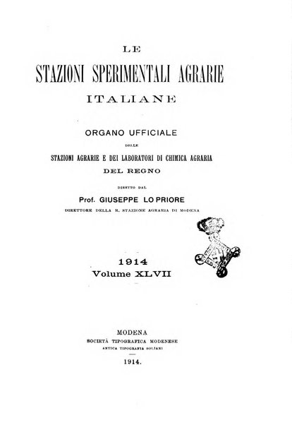 Le stazioni sperimentali agrarie italiane organo delle stazioni agrarie e dei laboratori di chimica agraria del Regno