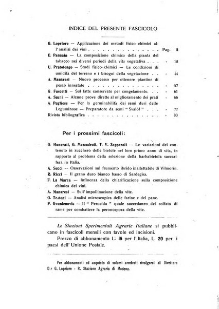 Le stazioni sperimentali agrarie italiane organo delle stazioni agrarie e dei laboratori di chimica agraria del Regno