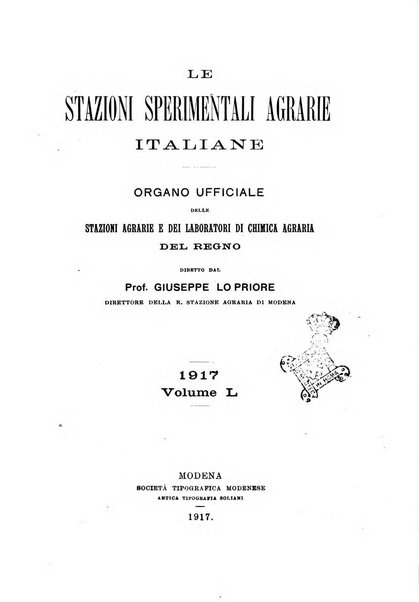 Le stazioni sperimentali agrarie italiane organo delle stazioni agrarie e dei laboratori di chimica agraria del Regno