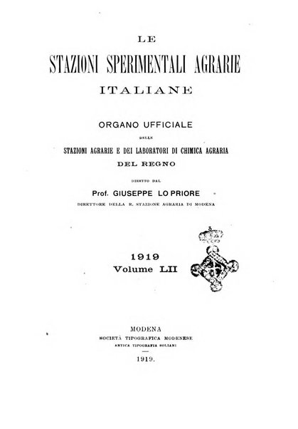 Le stazioni sperimentali agrarie italiane organo delle stazioni agrarie e dei laboratori di chimica agraria del Regno