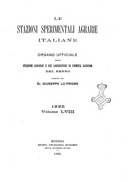 Le stazioni sperimentali agrarie italiane organo delle stazioni agrarie e dei laboratori di chimica agraria del Regno