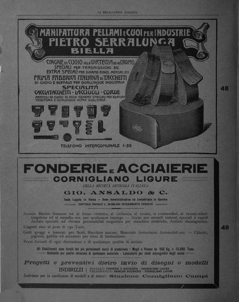 La metallurgia italiana rivista mensile