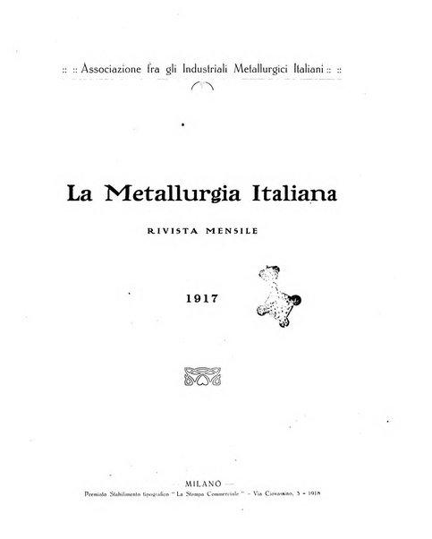 La metallurgia italiana rivista mensile