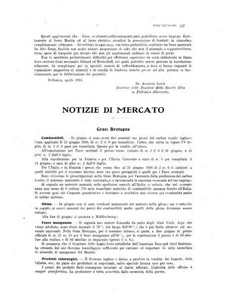 La metallurgia italiana rivista mensile