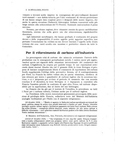 La metallurgia italiana rivista mensile