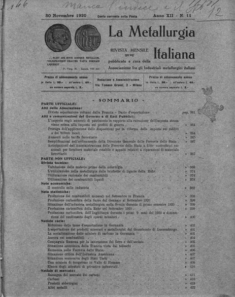 La metallurgia italiana rivista mensile