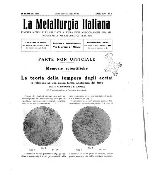 La metallurgia italiana rivista mensile