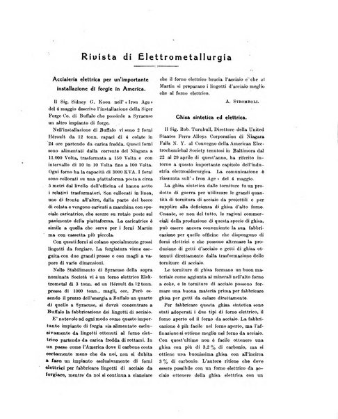 La metallurgia italiana rivista mensile