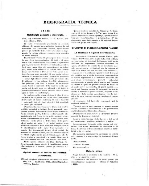 La metallurgia italiana rivista mensile