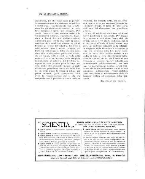 La metallurgia italiana rivista mensile