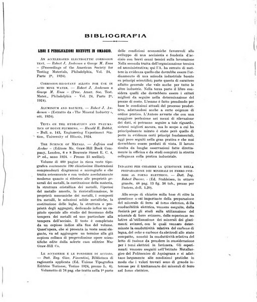 La metallurgia italiana rivista mensile