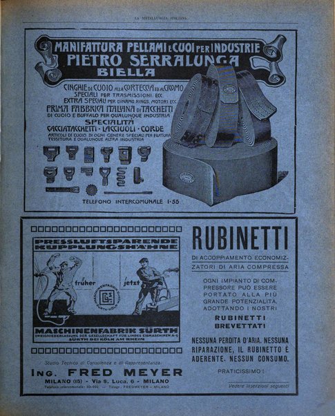 La metallurgia italiana rivista mensile