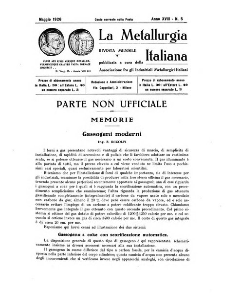 La metallurgia italiana rivista mensile