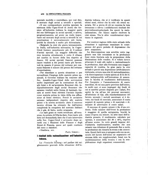 La metallurgia italiana rivista mensile