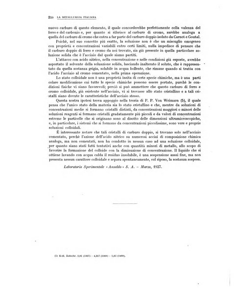 La metallurgia italiana rivista mensile