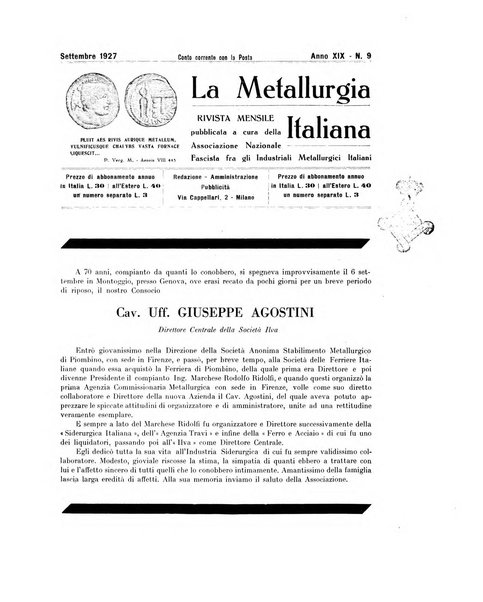 La metallurgia italiana rivista mensile