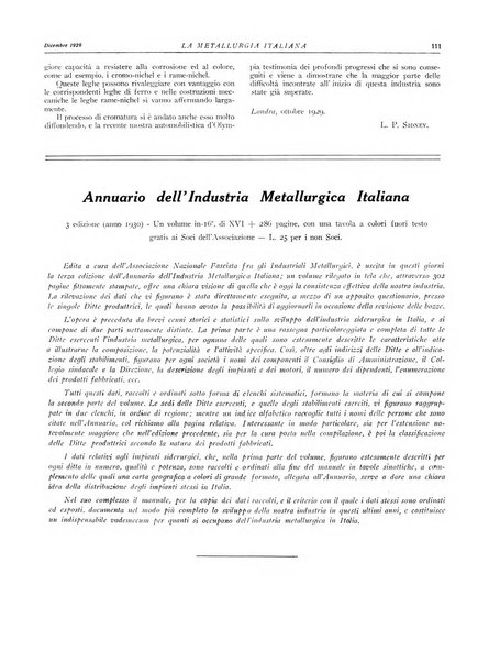 La metallurgia italiana rivista mensile