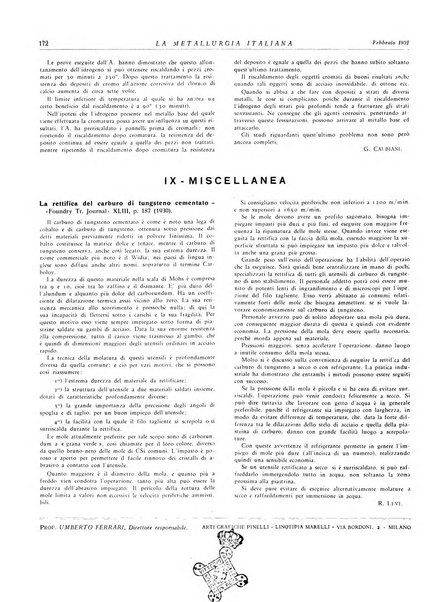 La metallurgia italiana rivista mensile