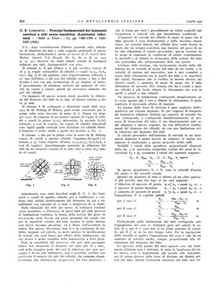 La metallurgia italiana rivista mensile