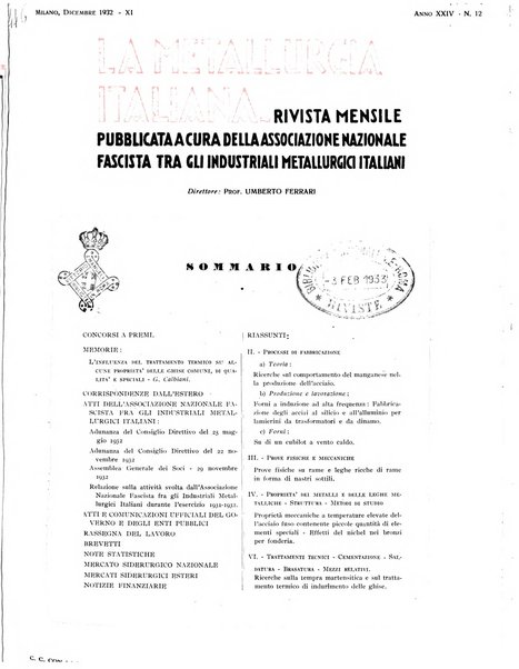 La metallurgia italiana rivista mensile