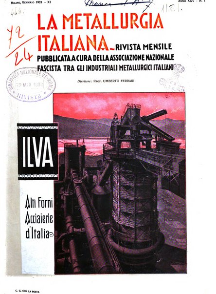 La metallurgia italiana rivista mensile