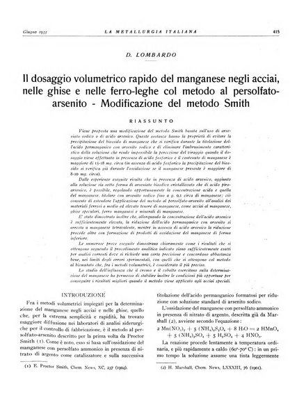 La metallurgia italiana rivista mensile