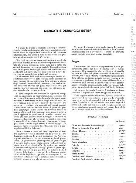 La metallurgia italiana rivista mensile