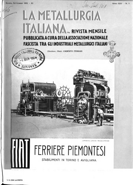 La metallurgia italiana rivista mensile