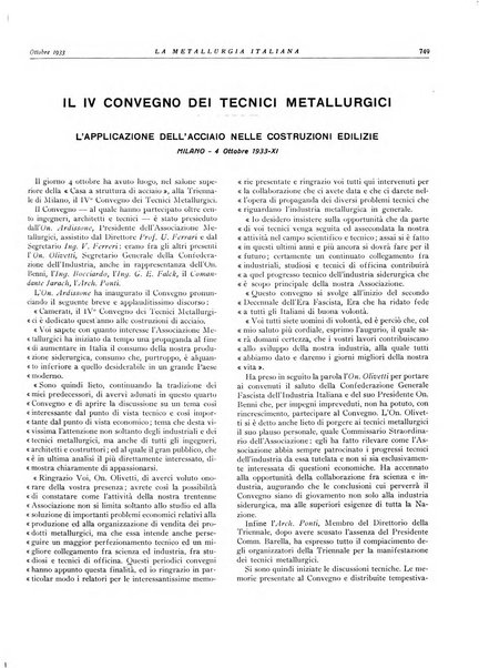 La metallurgia italiana rivista mensile