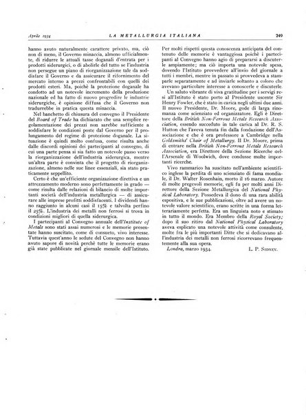 La metallurgia italiana rivista mensile