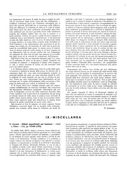 La metallurgia italiana rivista mensile