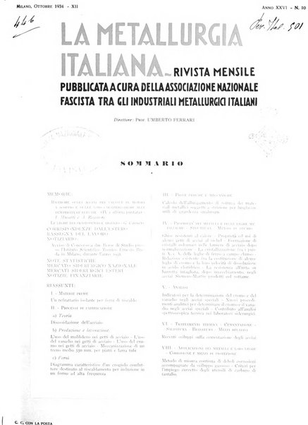 La metallurgia italiana rivista mensile