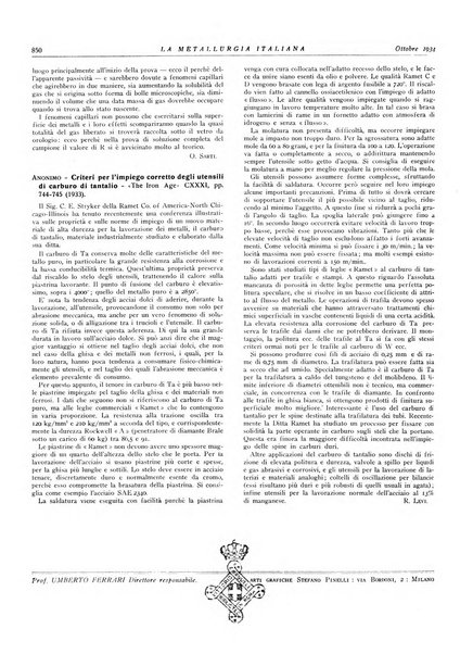 La metallurgia italiana rivista mensile