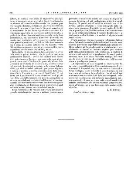 La metallurgia italiana rivista mensile