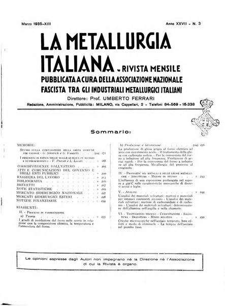 La metallurgia italiana rivista mensile