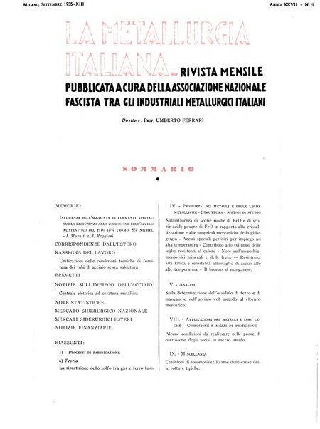 La metallurgia italiana rivista mensile