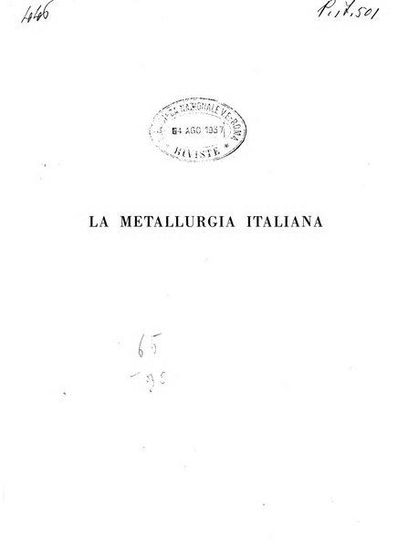 La metallurgia italiana rivista mensile