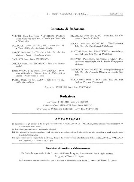 La metallurgia italiana rivista mensile