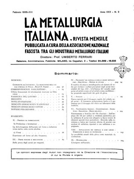 La metallurgia italiana rivista mensile