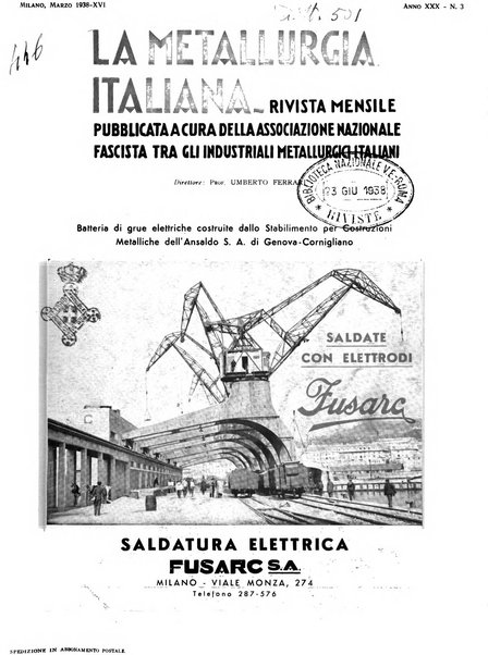 La metallurgia italiana rivista mensile