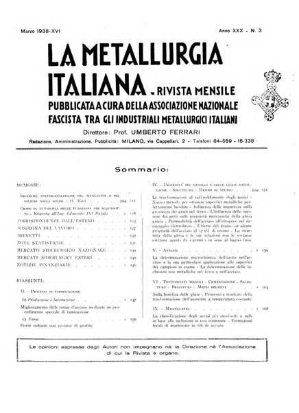 La metallurgia italiana rivista mensile