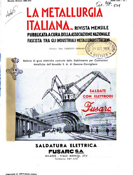 La metallurgia italiana rivista mensile