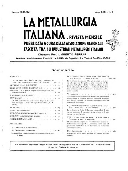 La metallurgia italiana rivista mensile