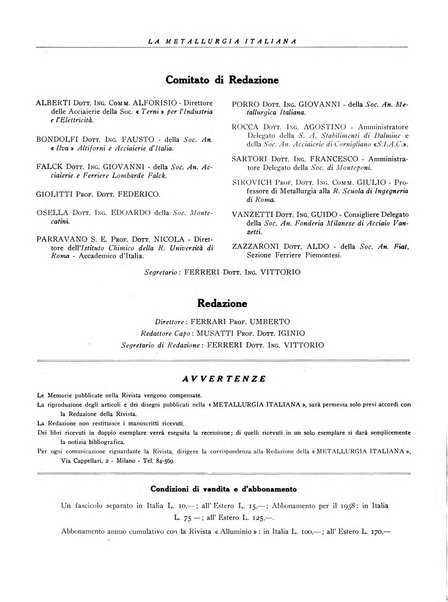 La metallurgia italiana rivista mensile